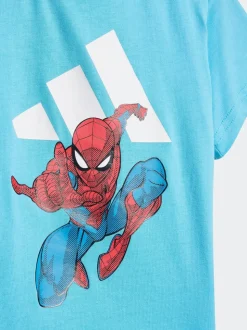 Bleu - adidas Marvel Spider-Man 100% Ensemble t-shirt short en coton