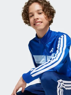 Bleu - adidas Seasonal Essentials Tiberio 3-Rayure Tricot Kids Survêtement