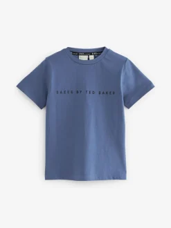 Bleu - Baker by Ted Baker 100{T-shirt en coton