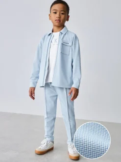 Bleu - Baker by Ted Baker ensemble 3 pièces T-shirt, veste et pantalons texturés