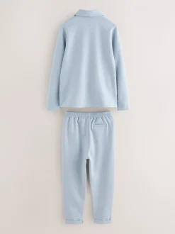 Bleu - Baker by Ted Baker ensemble 3 pièces T-shirt, veste et pantalons texturés