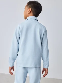 Bleu - Baker by Ted Baker ensemble 3 pièces T-shirt, veste et pantalons texturés