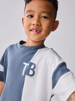 Bleu - Baker by Ted Baker ensemble t-shirt et short universitaire color block