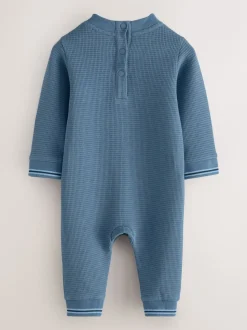 Bleu - Barboteuse Baker by Ted Baker texturée à manches longues