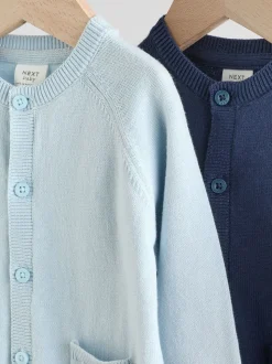 Bleu - Bébé en coton tricoté 100% Cardigans 2 Lot (0mois-3ans)