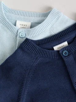 Bleu - Bébé en coton tricoté 100% Cardigans 2 Lot (0mois-3ans)