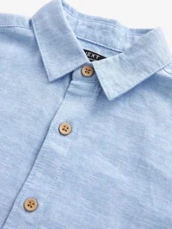 Bleu - Blend Chemises Manchester court en lin ({t}3mois-16ans)