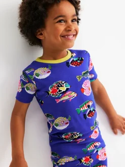 Bleu - Boden Pyjama court John Glow 100% coton Snug