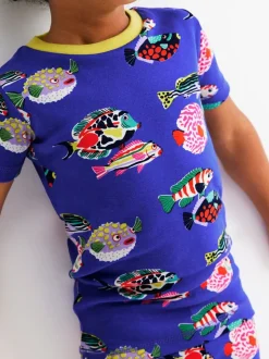 Bleu - Boden Pyjama court John Glow 100% coton Snug