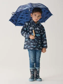 Bleu - Bottes de pluie Hatley Shark Frenzy roses