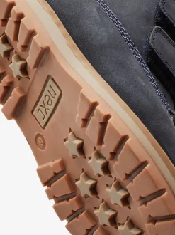 Bleu - Bottes de travail en cuir à fermeture scratch™ doublées thermiques