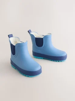 Bleu - Bottines en caoutchouc avec doublure chaude