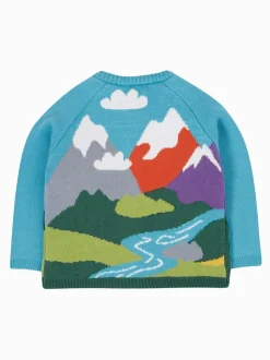 Bleu - Cardigan Frugi Reva en maille