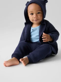 Bleu - Cardigan Gap Bear en maille de coton doux (0-24mois)
