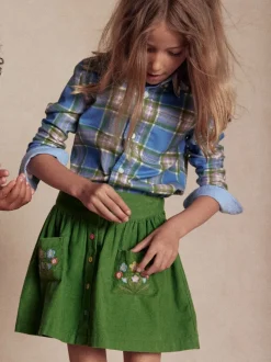 Bleu - Chemise Boden douillette à carreaux en coton