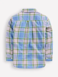 Bleu - Chemise Boden douillette à carreaux en coton
