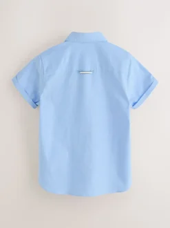 Bleu - Chemise Oxford Baker by Ted Baker à manches courtes