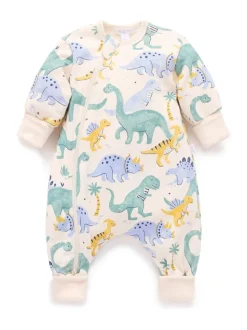 Bleu - Combinaison de nuit Purebaby à manches rembourrées