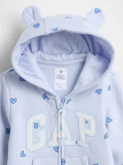 Bleu - Combinaison une pièce à logo Gap imprimé cœur (0-12mois)