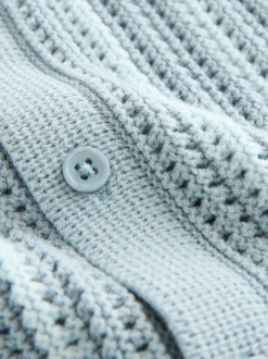 Bleu - Ensemble Chemises et shorts Manches courtes en tricot crocheté (3mths-10yrs)