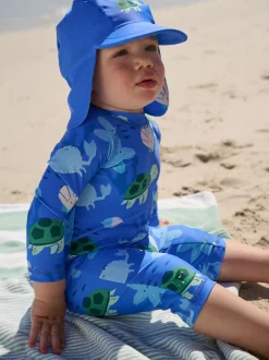 Bleu - Ensemble maillot de bain et chapeaux Sunsafe (3mths-7yrs)