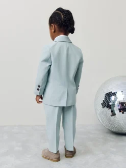 Bleu - Ensemble pantalon blazer et nœud papillon (3mois à9ans)