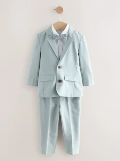 Bleu - Ensemble pantalon blazer et nœud papillon (3mois à9ans)