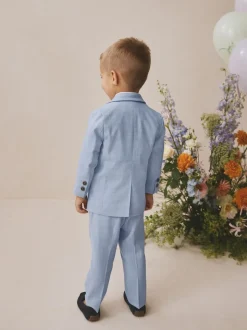 Bleu - Ensemble pantalon blazer et nœud papillon (3mois à9ans)