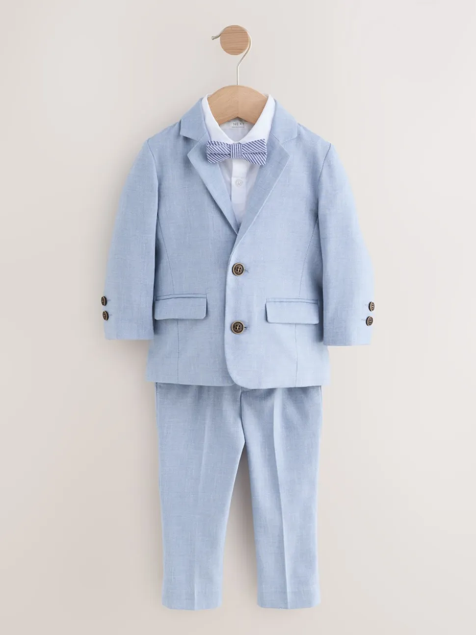 Bleu - Ensemble pantalon blazer et nœud papillon (3mois à9ans)