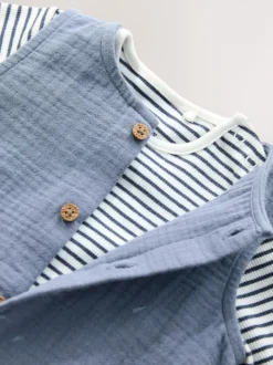 Bleu - Ensemble salopette et body pour bébé (0mths-2yrs)