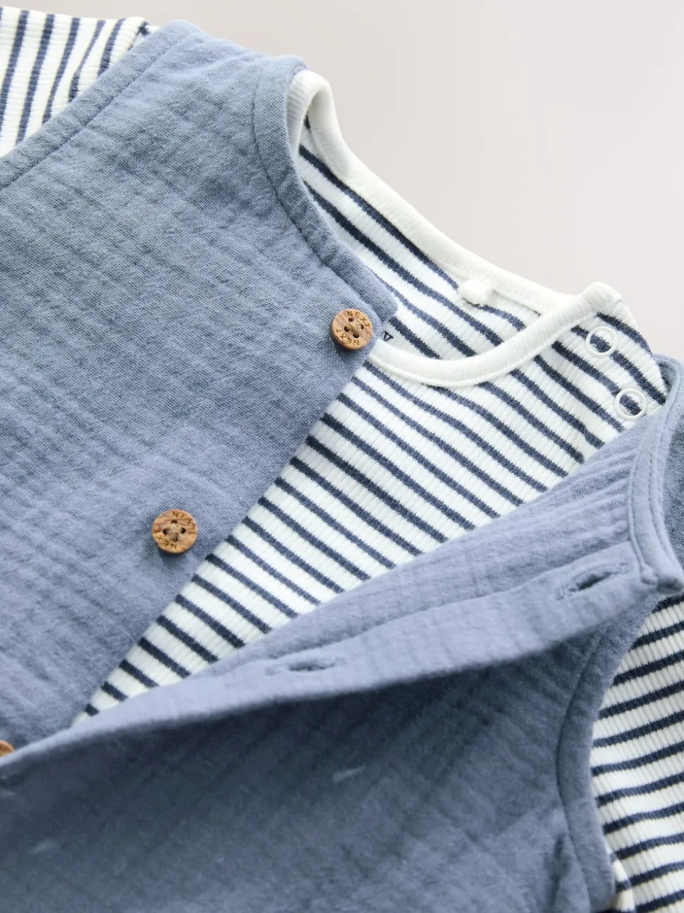 Bleu - Ensemble salopette et body pour bébé (0mths-2yrs)