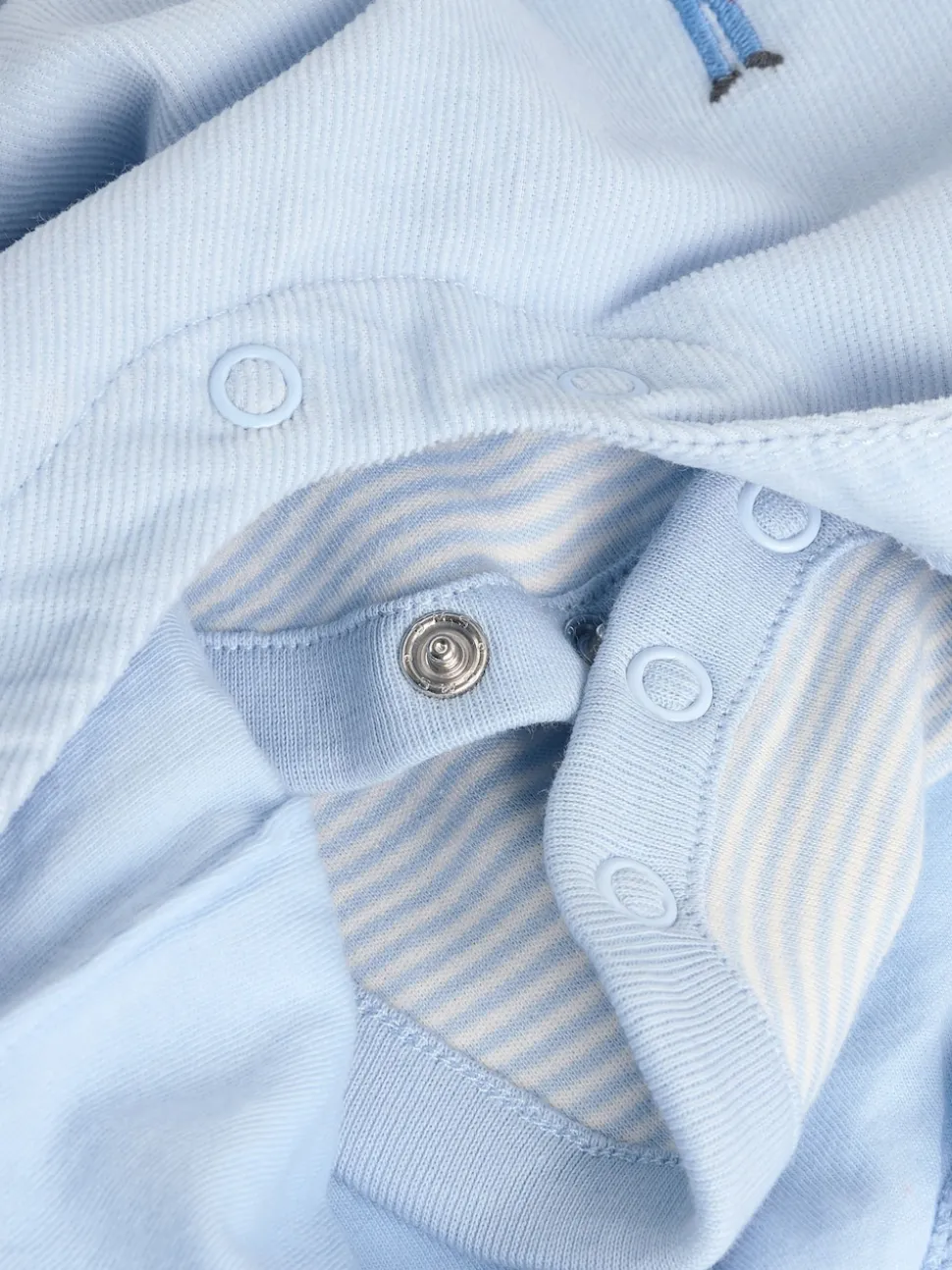 Bleu - Ensemble salopette et body bébé en velours côtelé 100% coton