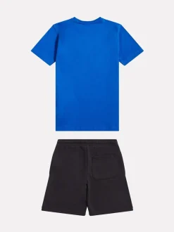 Bleu - Ensemble t-shirt et short ft à logo empilé New Balance