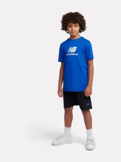 Bleu - Ensemble t-shirt et short ft à logo empilé New Balance