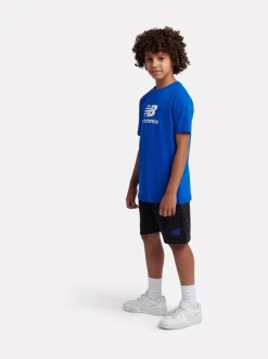 Bleu - Ensemble t-shirt et short ft à logo empilé New Balance