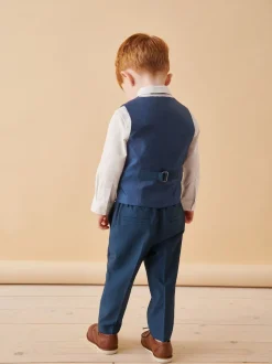 Bleu - Gilet, chemise, pantalon & Nœud papillon (3mths-9yrs)