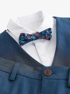 Bleu - Gilet, chemise, pantalon & Nœud papillon (3mths-9yrs)