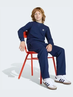 Bleu - Haut adidas Originals gaufré Manches longues