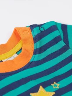 Bleu - Haut Frugi Discovery appliqué