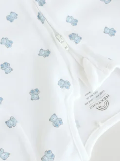 Bleu - Lot de 3 barboteuses zippées bidirectionnelles pour bébé (0 mois à 3 ans)