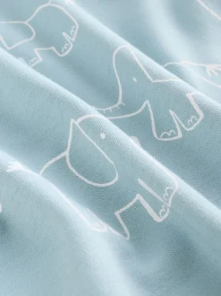 Bleu - Lot de 5 bodys à manches longues éléphant bébé