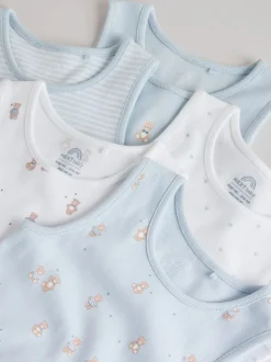 Bleu - Lot de 5 bodys pour bébé motif ours