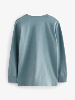 Bleu - Lot de 4 T-shirts à manches longues et confortables (3-16ans)