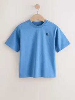 Bleu - Lot de 4 T-shirts à Manches courtes avec Logo Graphique sur la Poitrine (3-16ans)