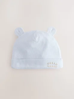 Bleu - Lot de 100bonnets bébé en coton 3 slogan (0-18mois)