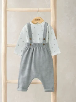 Bleu - Mamas & Papas Ensemble body et salopette bleu imprimé montgolfière