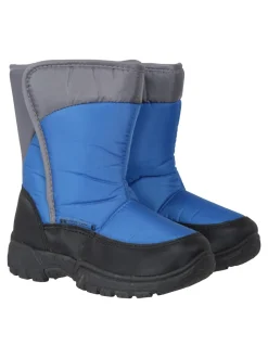 Bleu - Mountain Warehouse Bottes de neige adaptatives Caribou Kids Single Rayure Sherpa Lined