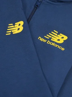 Bleu - New Balance French terry Ensemble sweat à capuche et joggings zippé à logo empilé