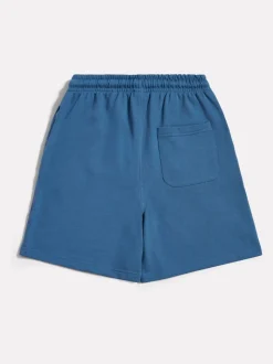 Bleu - New Balance Short en French terry à petit logo