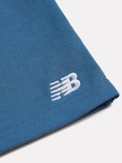 Bleu - New Balance Short en French terry à petit logo